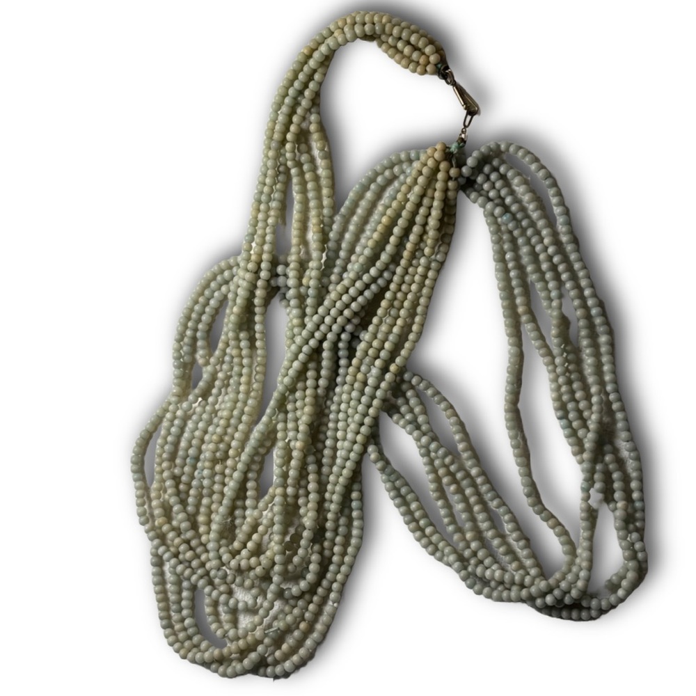 Vintage Multi-Strand Pale Beaded Necklace – Estate Jewelry